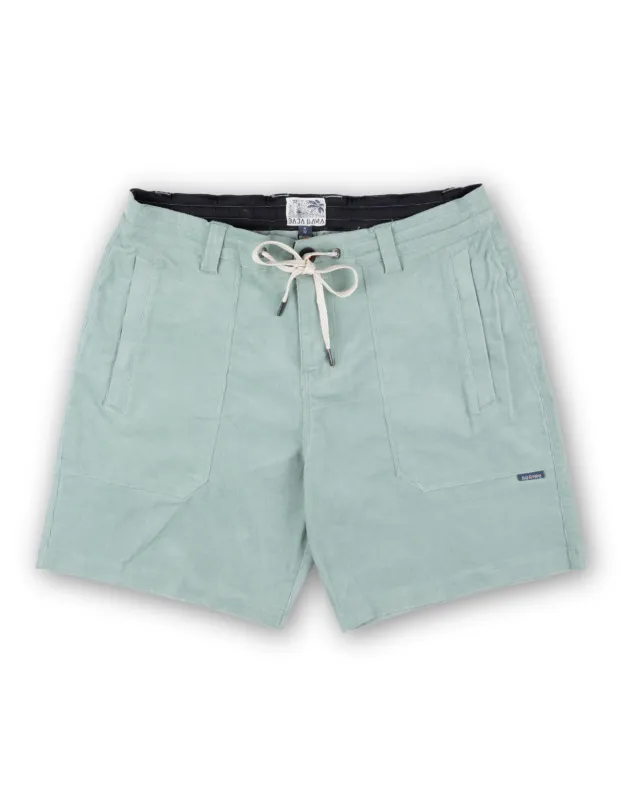 ARROYO 7" INSEAM STRETCH CORDUROY WALKSHORTS - FINAL SALE MINT GREEN sold by Baja Llama