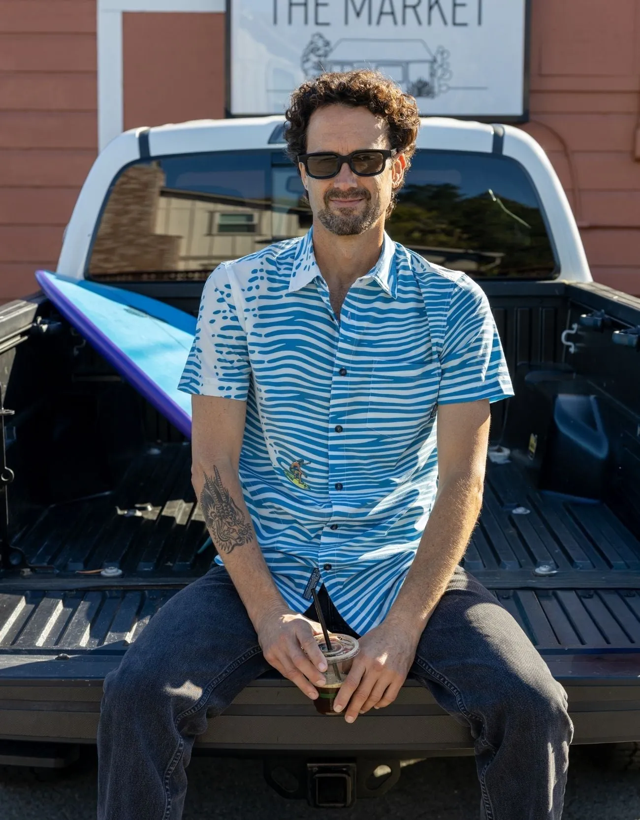 100 FOOT WAVE - FINAL SALE BUTTON UP sold by Baja Llama product image thumbnail 4