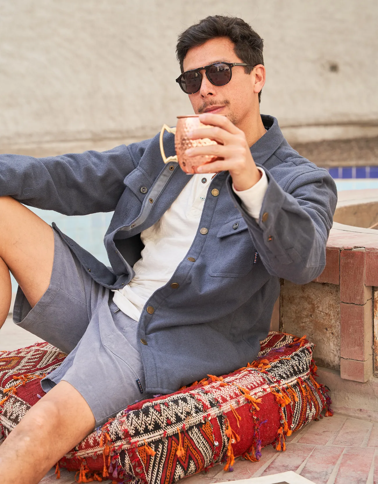 SNAP FRONT FLANNEL JACKET - POPPY sold by Baja Llama product image thumbnail 2