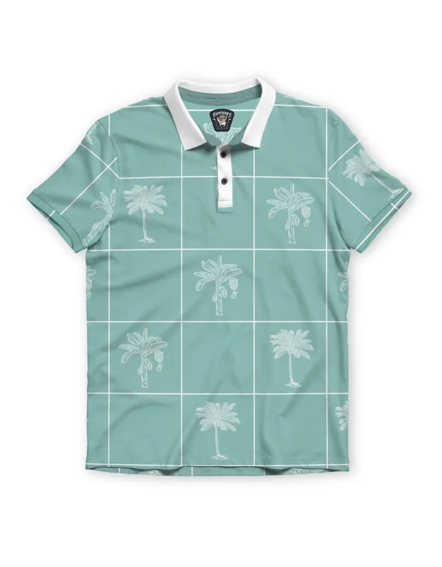 LA REPUBLICA PISCINA - PALM GREEN SWINGERS PERFORMANCE POLO sold by Baja Llama