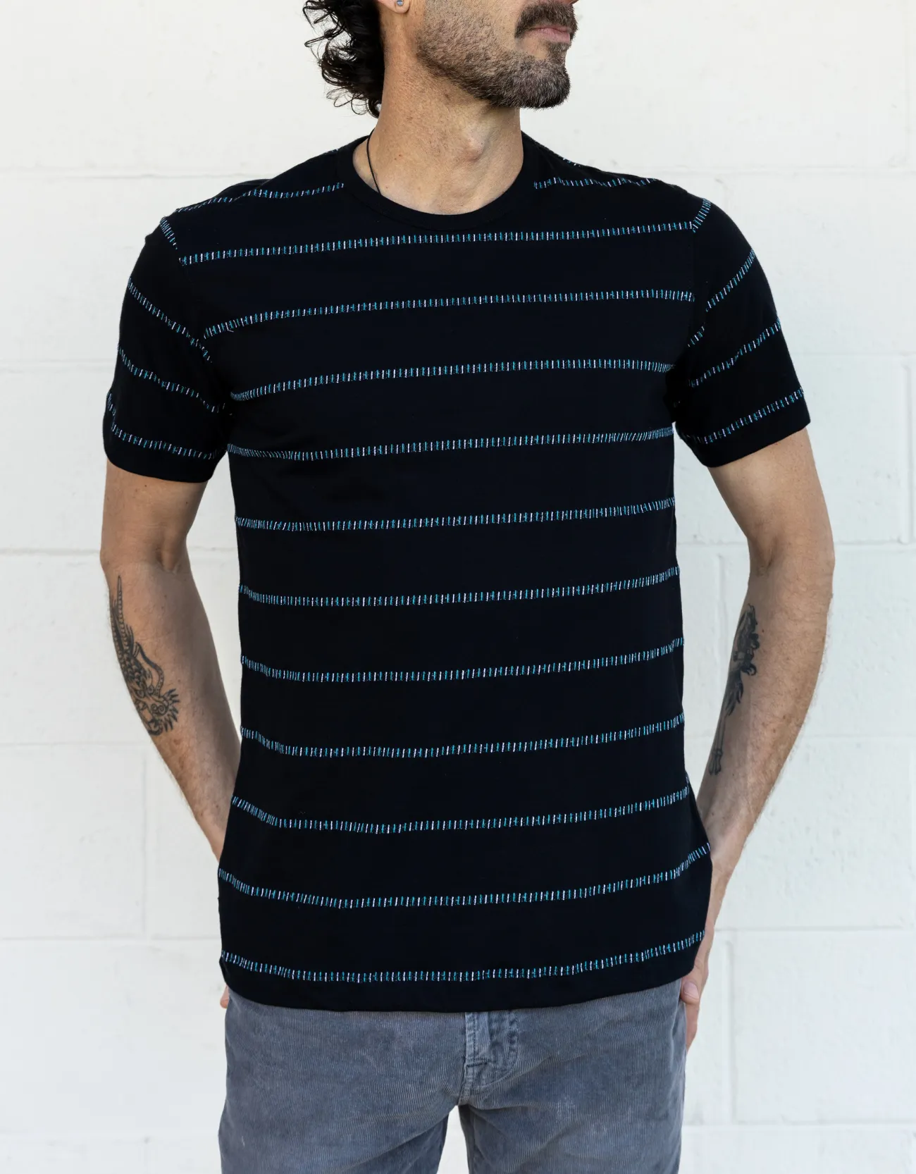 BLACK - ONASSIS JACQUARD TEE sold by Baja Llama product image thumbnail 2