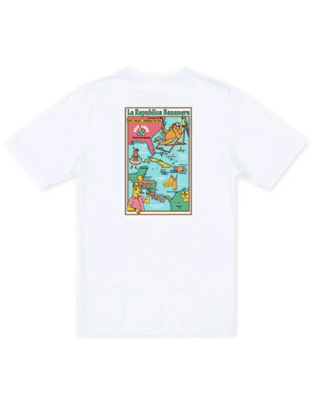LA REPUBLICA BANANERA - WHITE  PRIMO GRAPHIC TEE made by Baja Llama