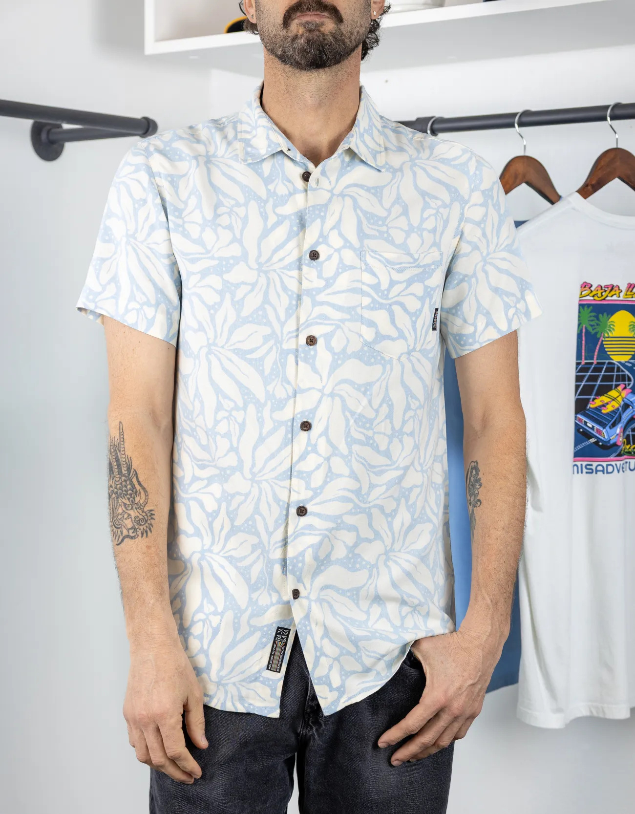 LEAF ME BLUE - NIGHTHAWK™ RELAXED FIT BUTTON UP sold by Baja Llama product image thumbnail 2