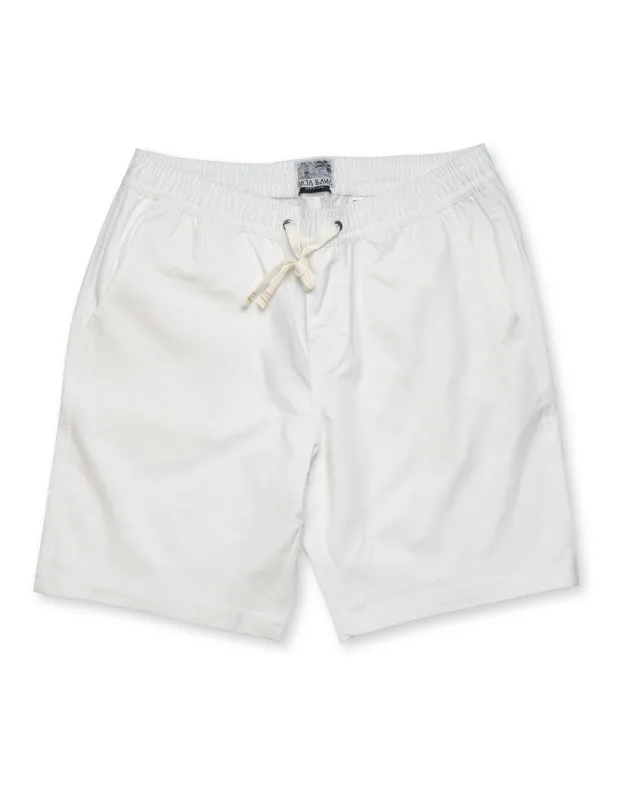 TOO BREEZYS PERUVIAN WHITE - STRETCH LINEN SHORTS made by Baja Llama
