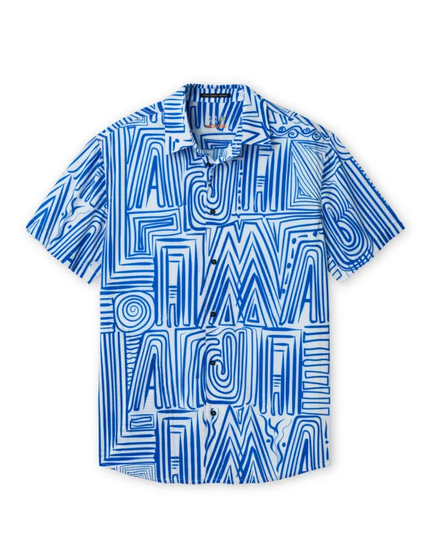 LINE WORK - MOJAVE PERFORATED BUTTON UP made by Baja Llama