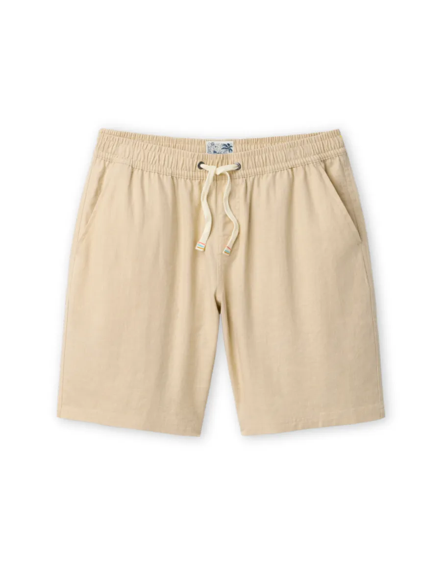TOO BREEZYS NATURAL BEIGE - STRETCH LINEN SHORTS sold by Baja Llama