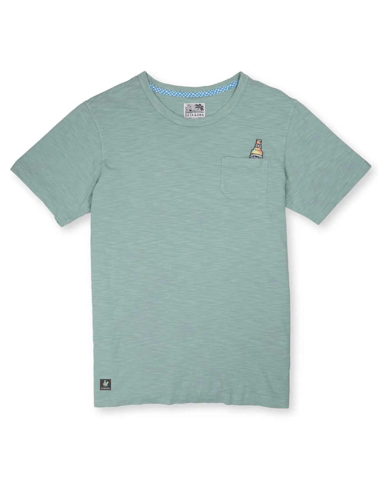 CERVEZA FOR MY FACE-A - SLUB PIMA POCKET TEE sold by Baja Llama