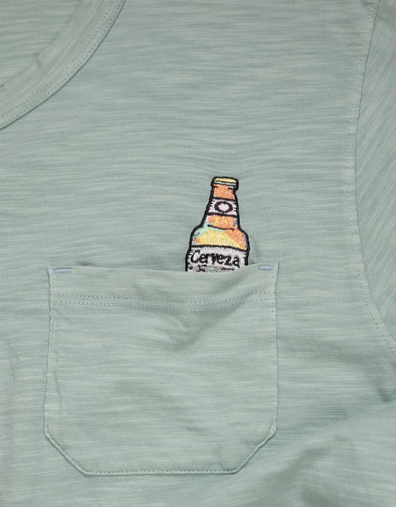 CERVEZA FOR MY FACE-A - SLUB PIMA POCKET TEE sold by Baja Llama product image thumbnail 2