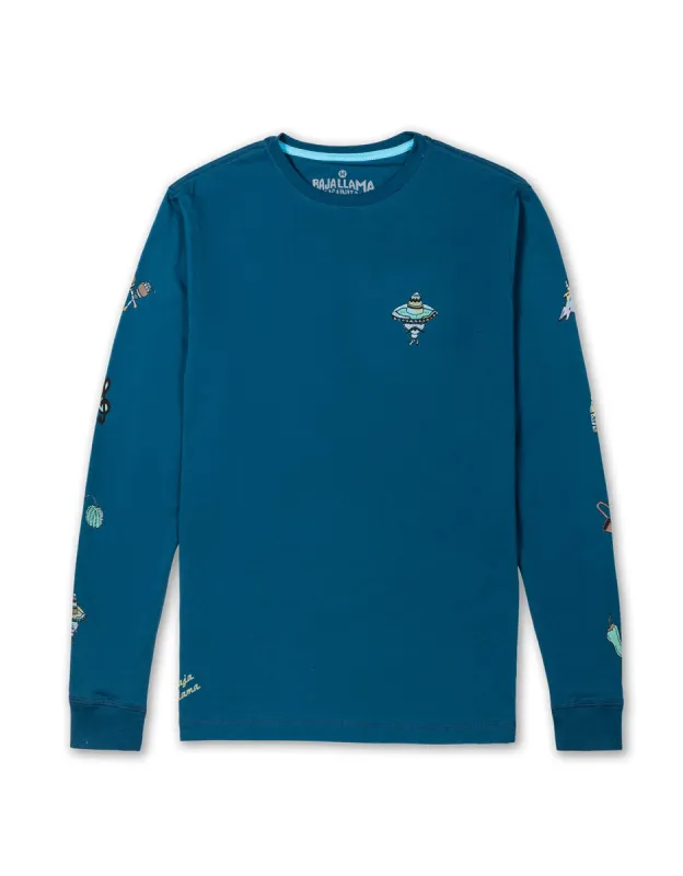 MUSTACHE MUSIC GANG LONG SLEEVE TEE sold by Baja Llama