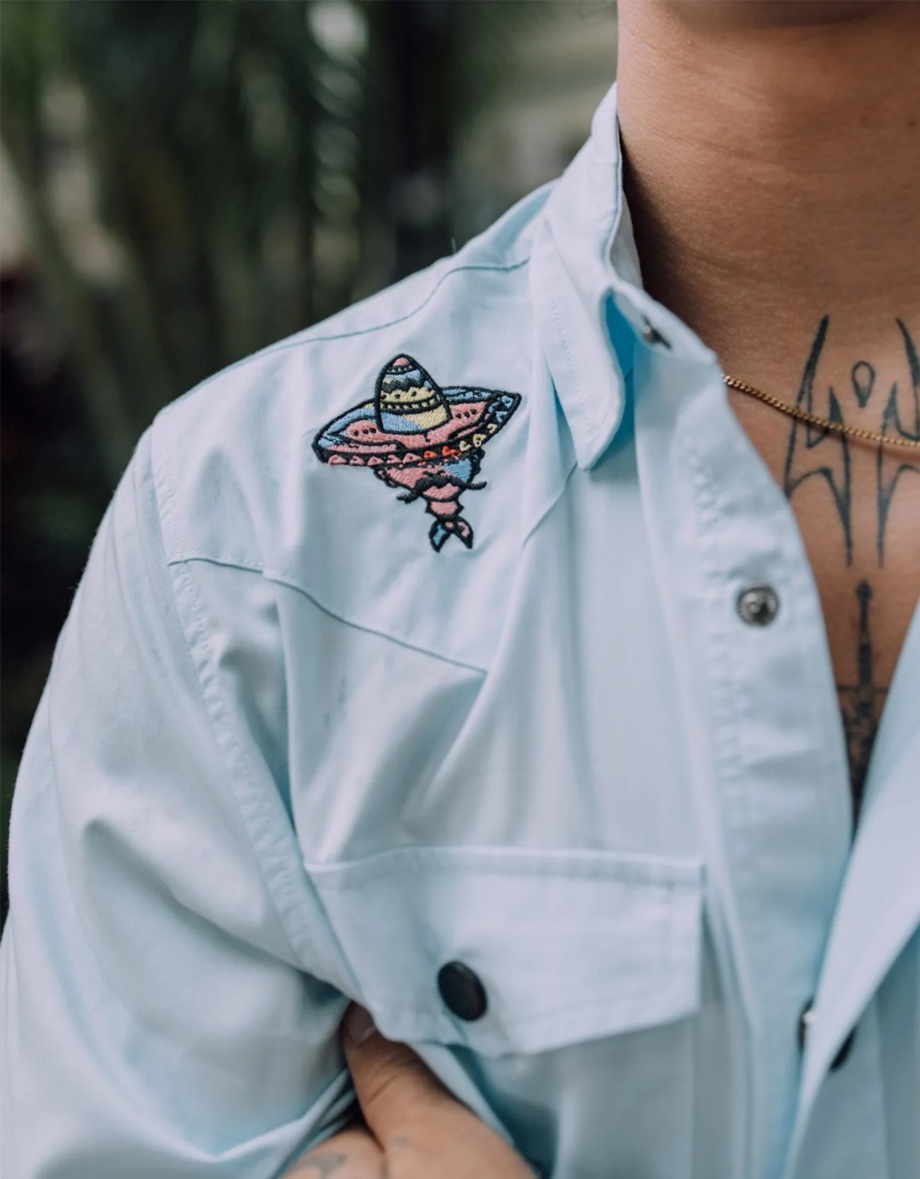 3 AMIGOS LIGHT BLUE - SNAP FRONT WESTERN sold by Baja Llama product image thumbnail 2