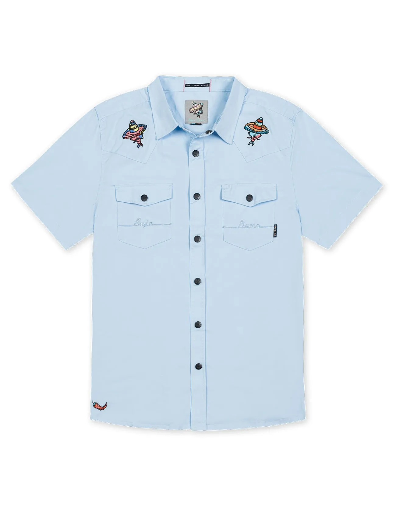 3 AMIGOS LIGHT BLUE - SNAP FRONT WESTERN sold by Baja Llama