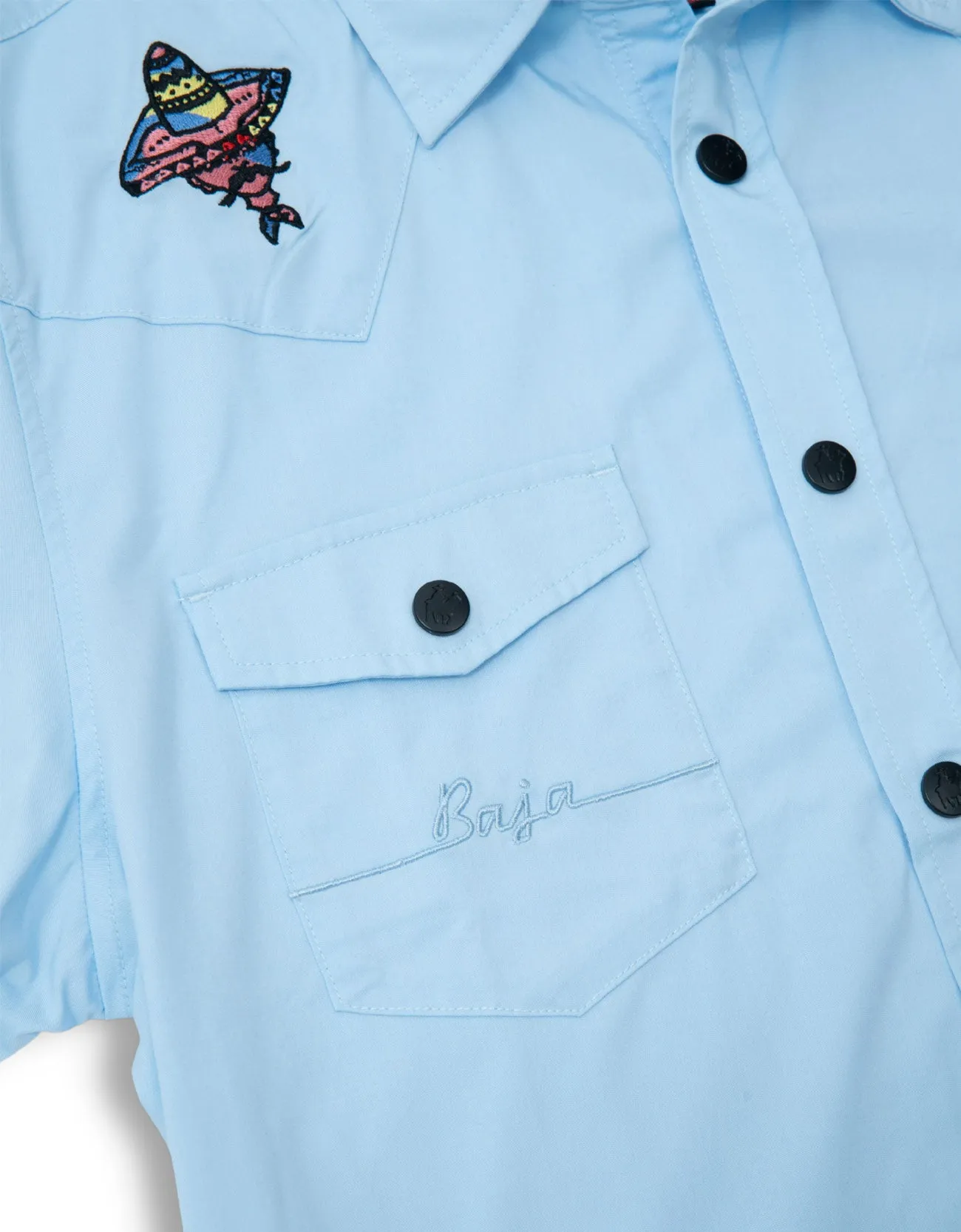 3 AMIGOS LIGHT BLUE - SNAP FRONT WESTERN sold by Baja Llama product image thumbnail 4