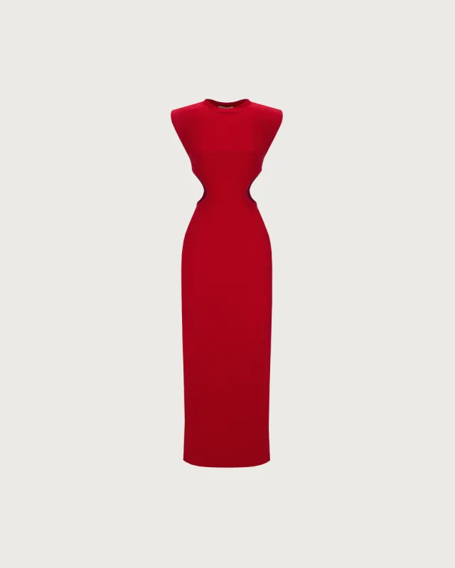 LONG DRESS WITH SIDE CUTS made by Bevza