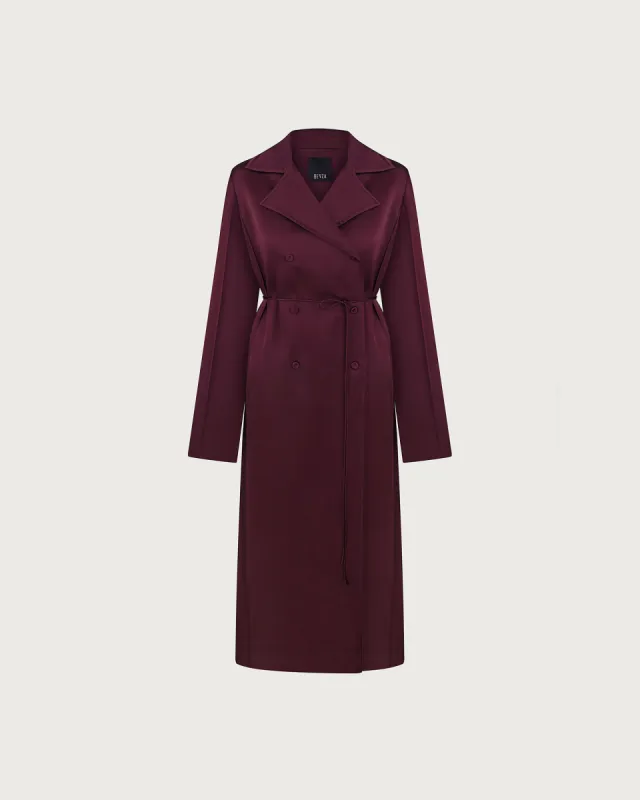 SATIN TRENCH COAT sold by Bevza