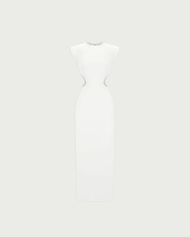 LONG DRESS WITH SIDE CUTS made by Bevza