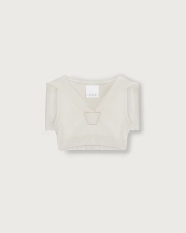 Knitted sailor collar top made by Bevza