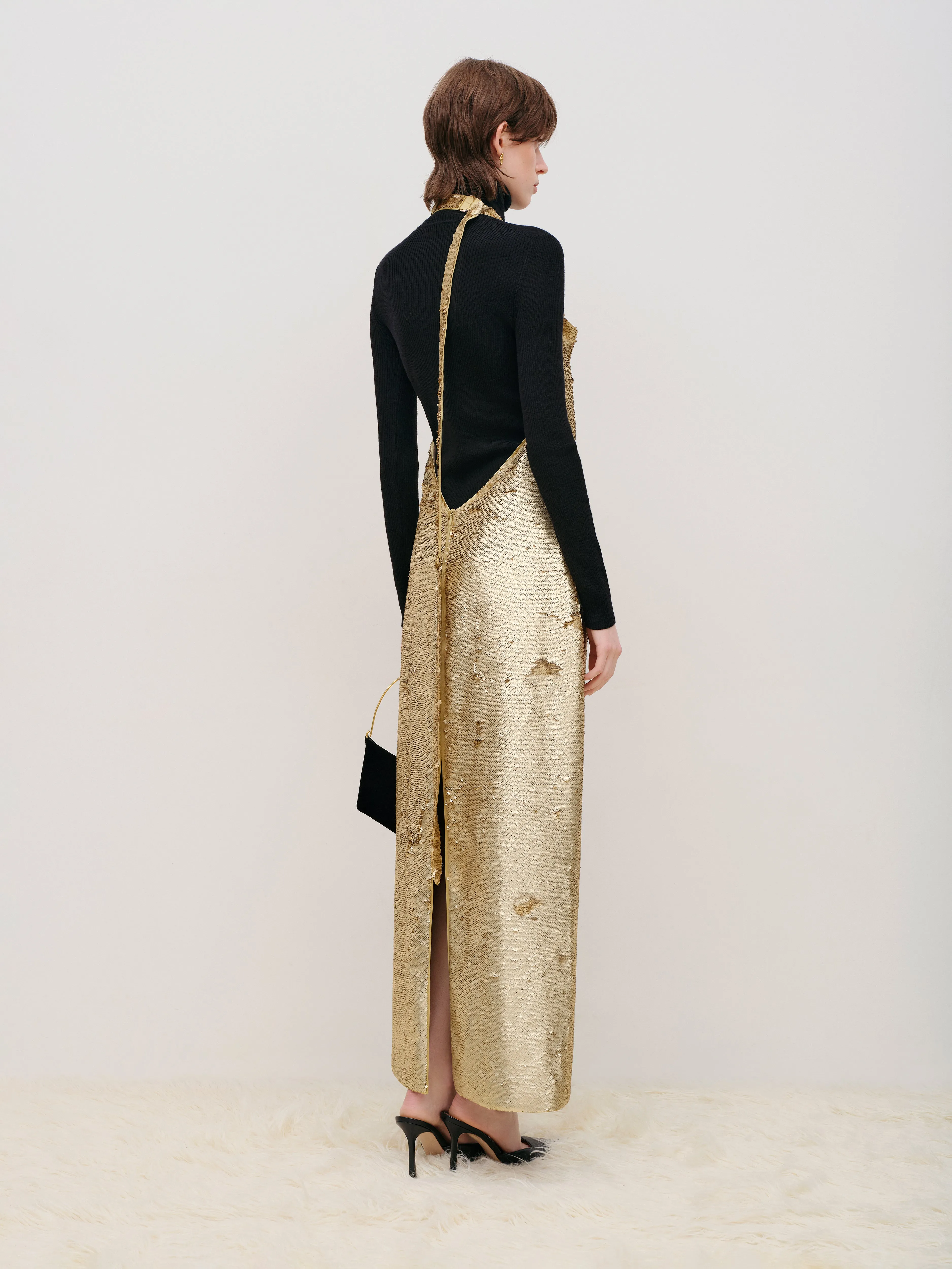 SEQUINED APRON MAXI DRESS sold by Bevza product image thumbnail 4