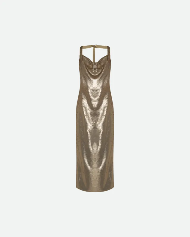 SEQUINED APRON MAXI DRESS sold by Bevza