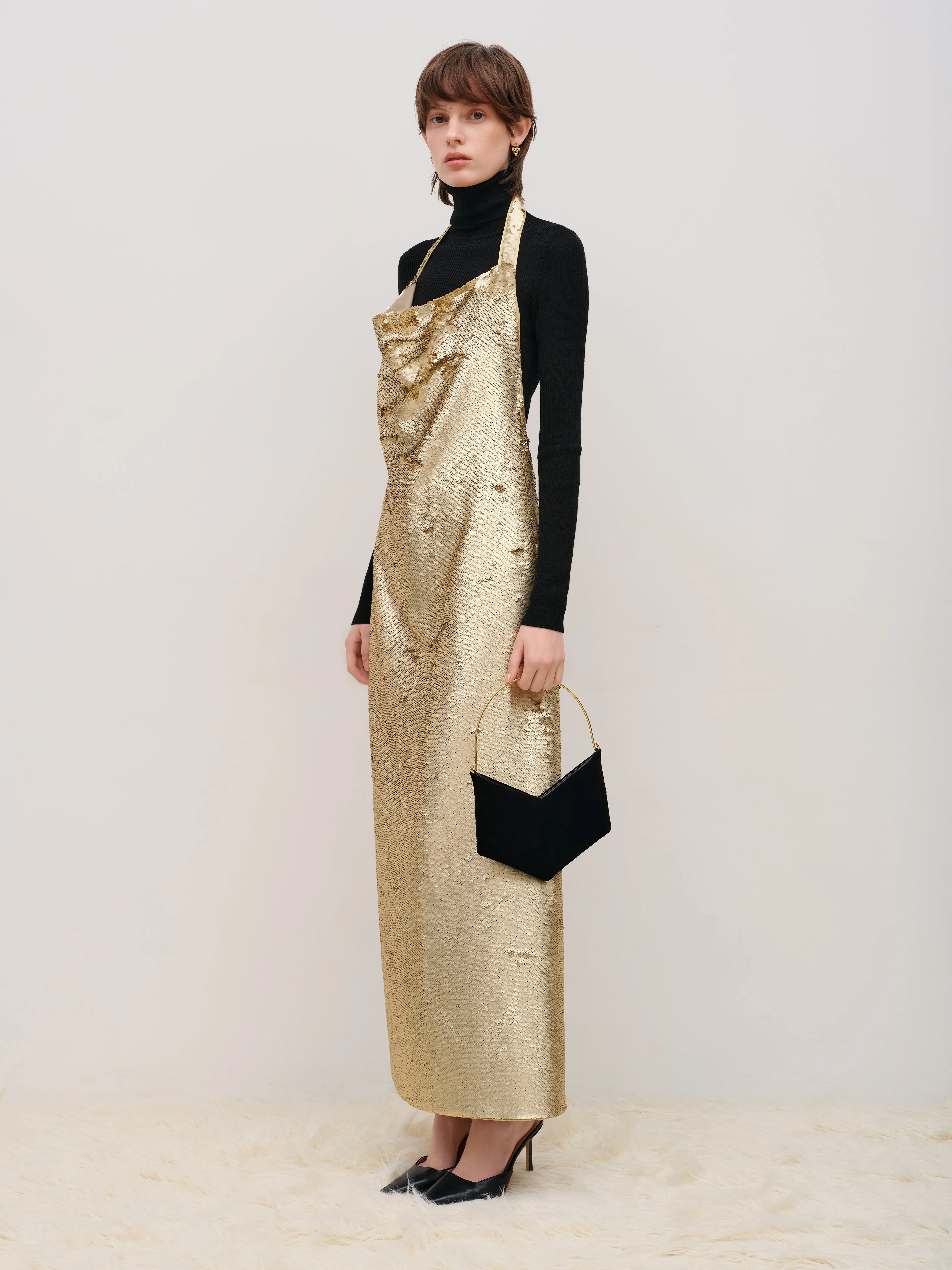 SEQUINED APRON MAXI DRESS sold by Bevza product image thumbnail 2