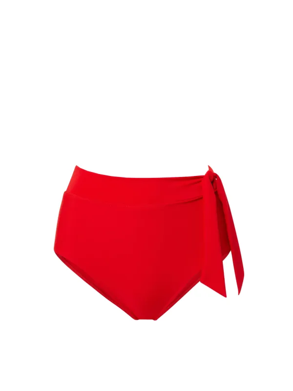 Side Tie High Waist Bottom Cherry Red sold by Change of Scenery