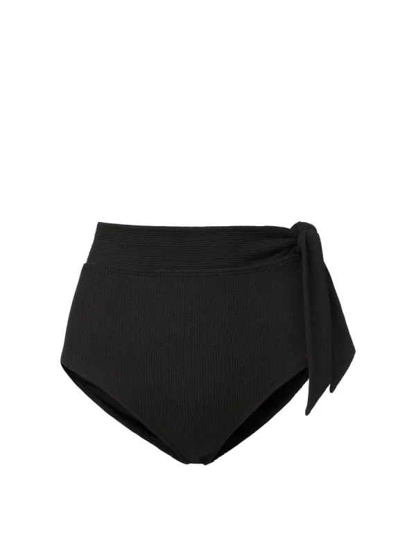 Side Tie High Waist Bottom Black Texture sold by Change of Scenery