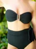 Side Tie High Waist Bottom Black Texture sold by Change of Scenery