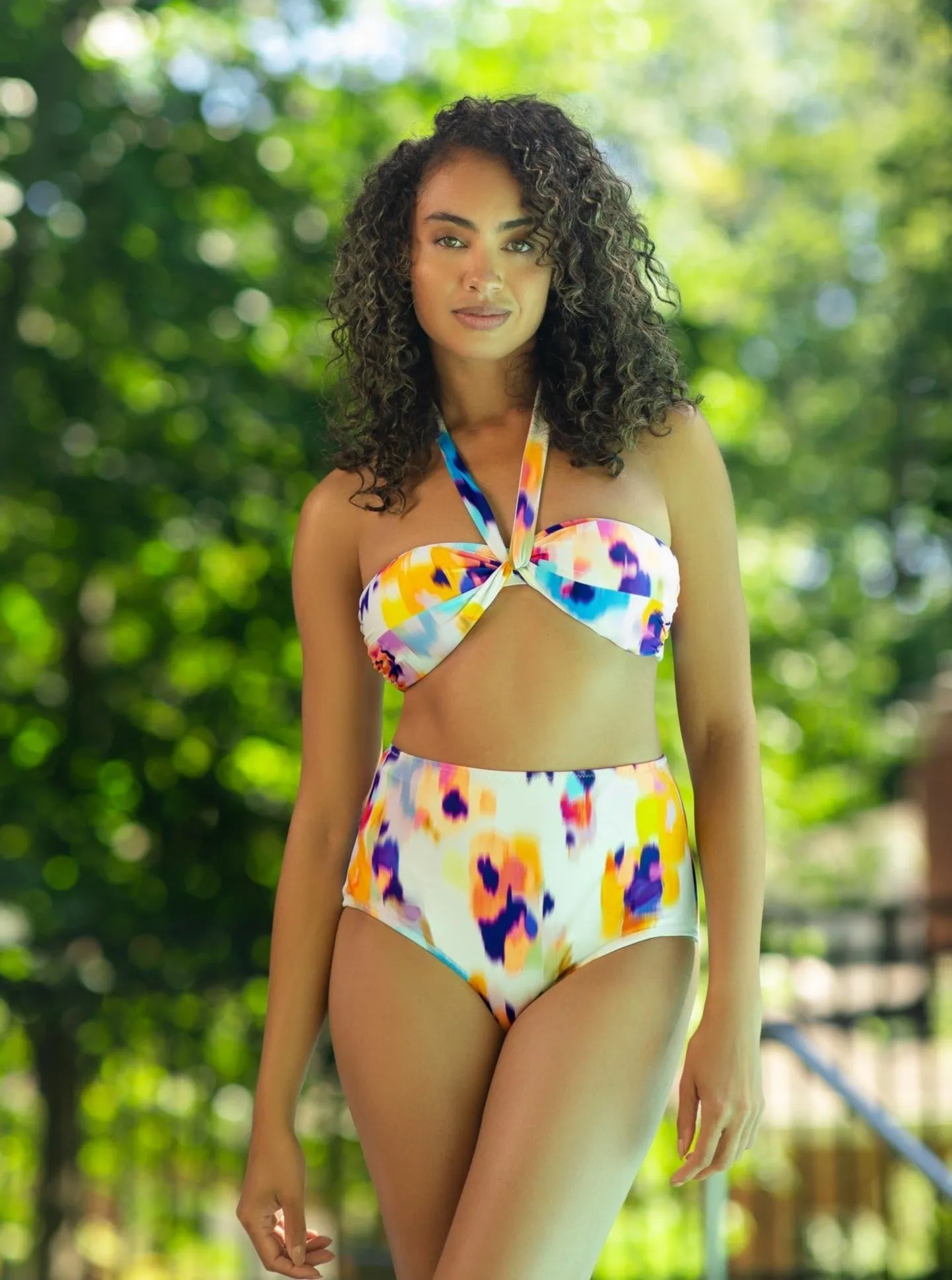 Classic High Waist Bottom Floral Ikat sold by Change of Scenery product image thumbnail 5