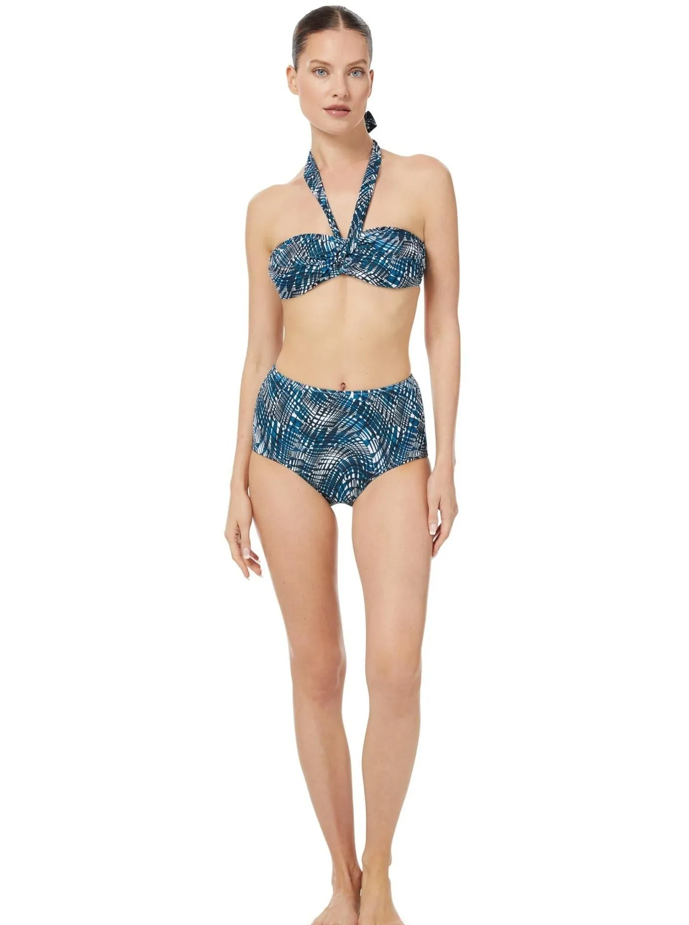 Loryn Top + Classic High Waist Bottom in Abstract Wave sold by Change of Scenery product image thumbnail 4
