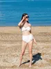 Side Tie High Waist Bottom Ivory Texture sold by Change of Scenery