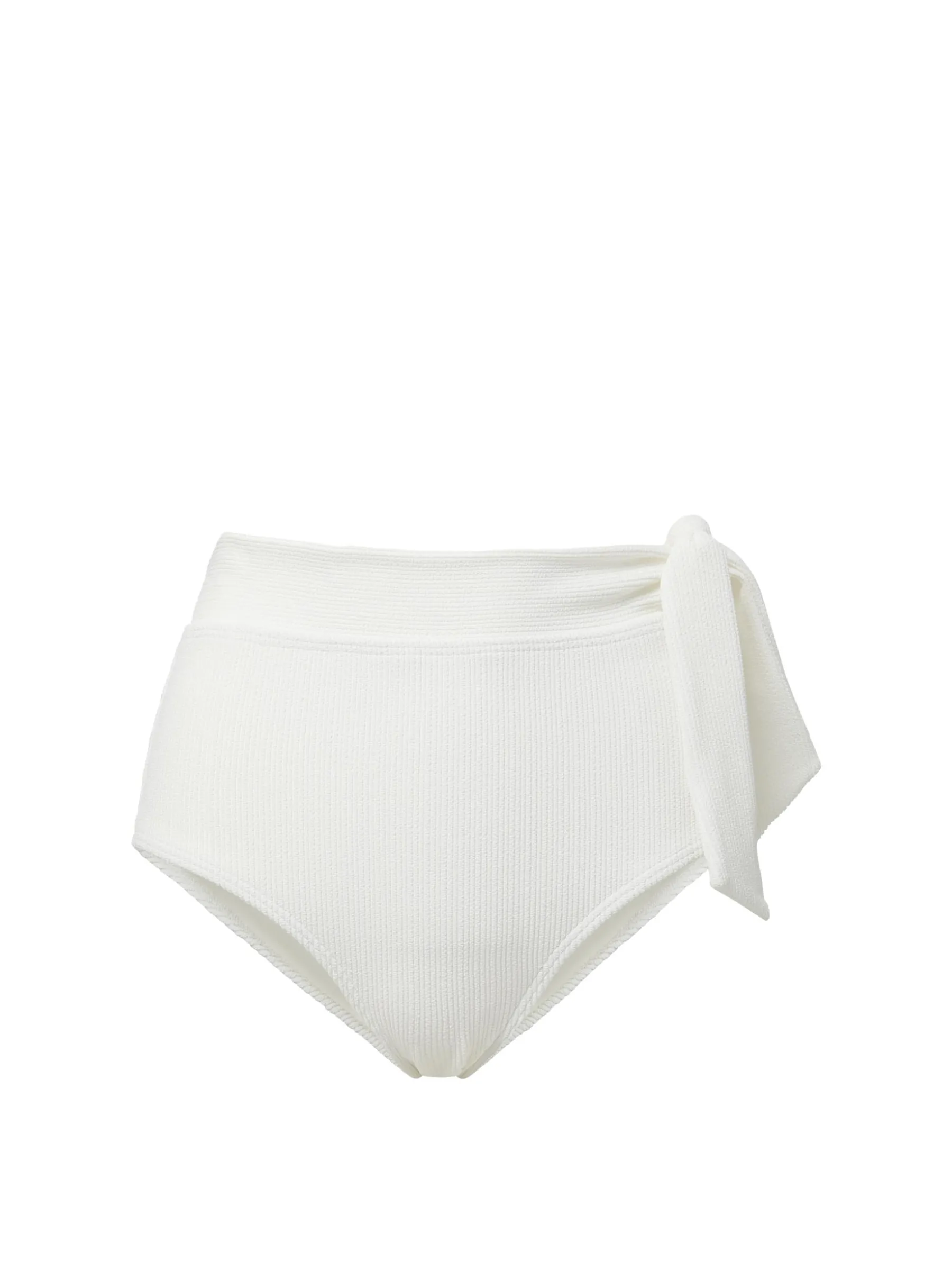 Side Tie High Waist Bottom Ivory Texture sold by Change of Scenery