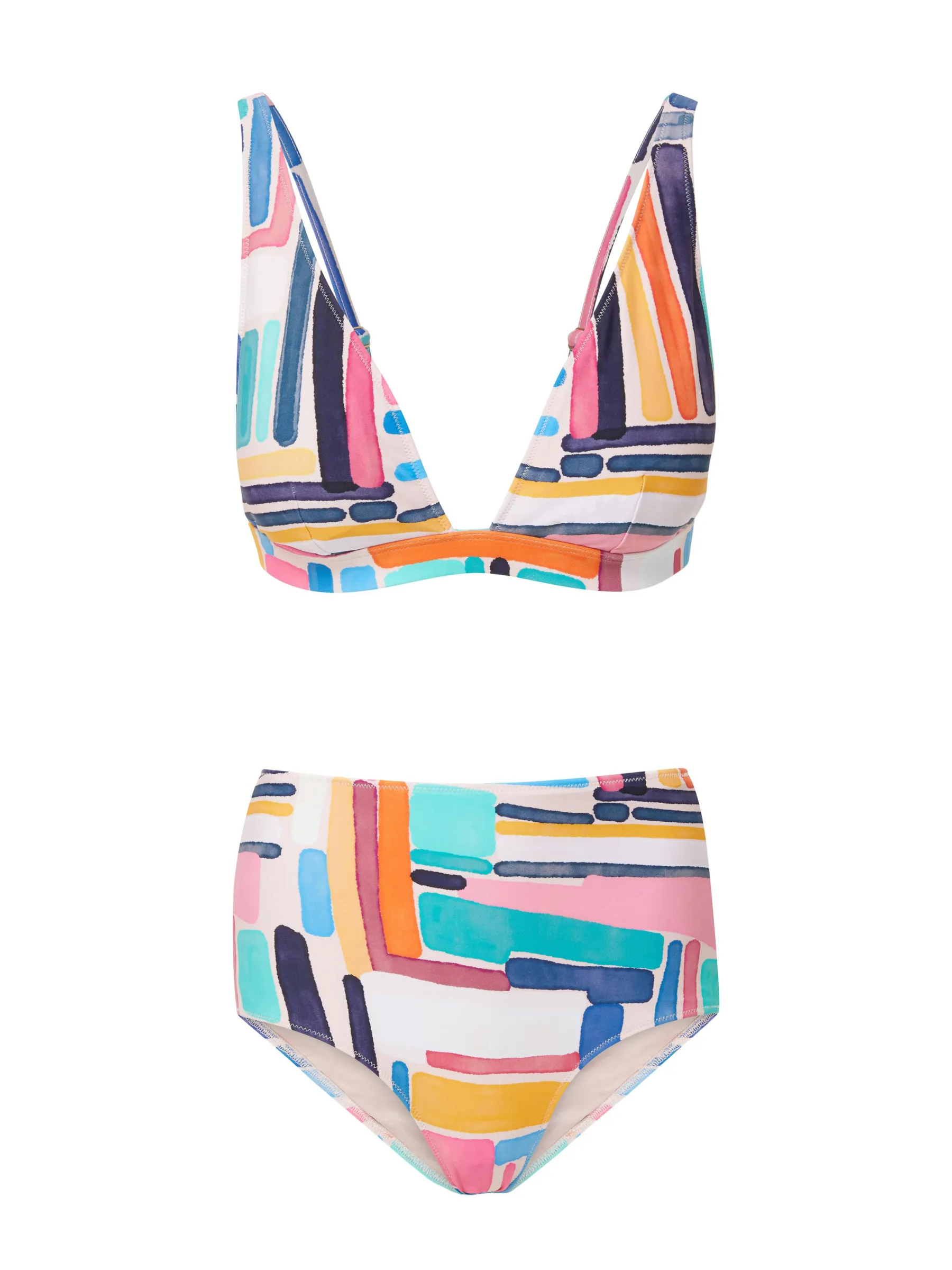Jessica Top + Classic High Waist Bottom in Modern Art sold by Change of Scenery
