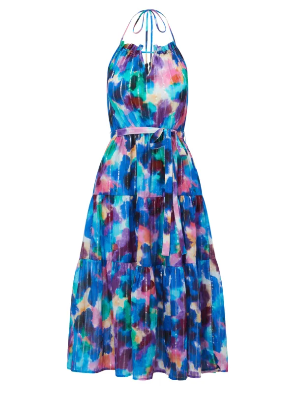 Abbie Dress Giverny Gardens Metallic sold by Change of Scenery