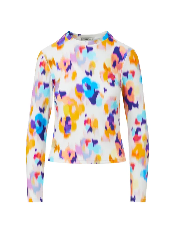 Stephanie Rash Guard Floral Ikat sold by Change of Scenery