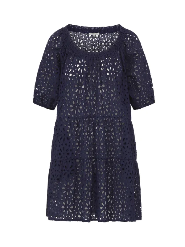 Kelly Dress Navy Seaside Eyelet sold by Change of Scenery