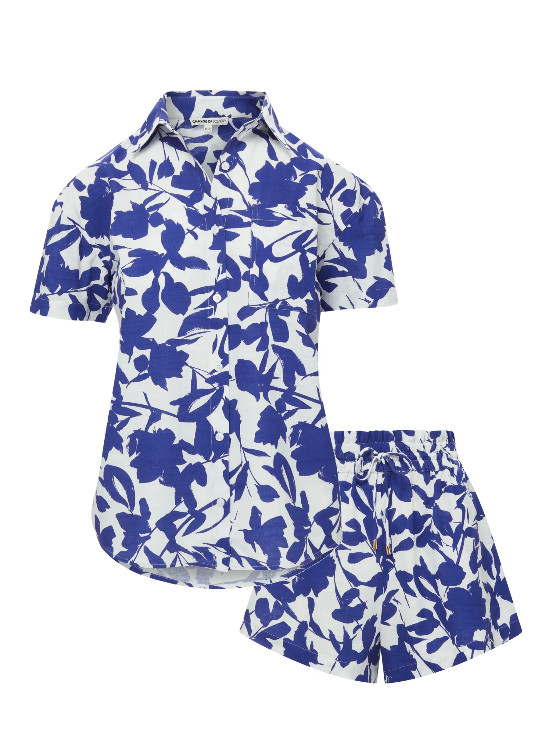 Michelle Top + Vicki Shorts Set in Moraea Garden sold by Change of Scenery
