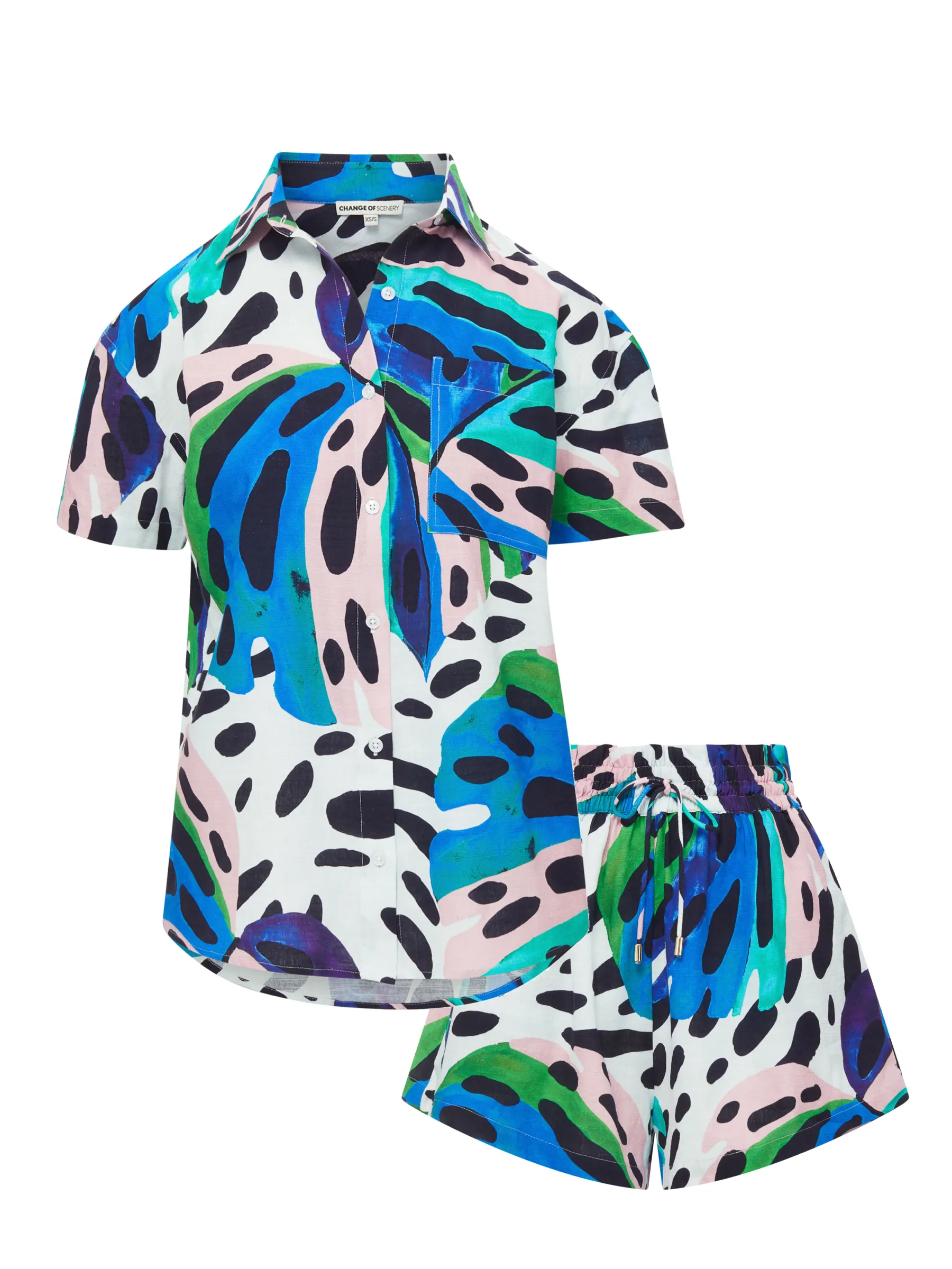 Michelle Top + Vicki Shorts Set in Palm Island sold by Change of Scenery