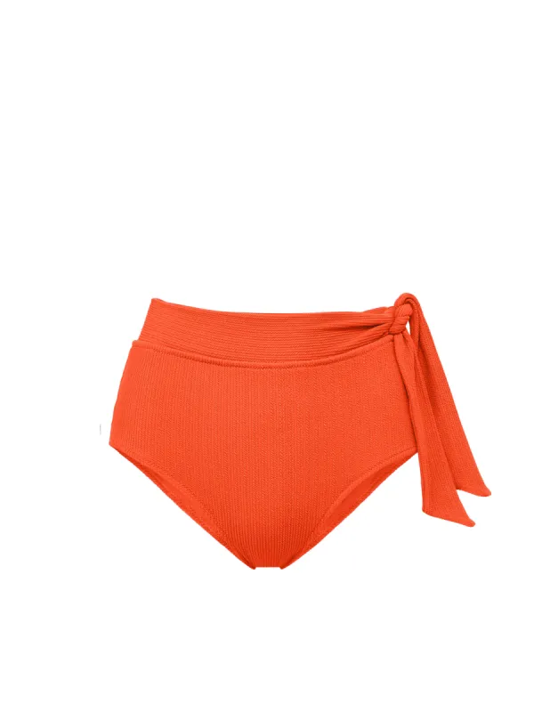 Side Tie High Waist Bottom In Flame Texture sold by Change of Scenery