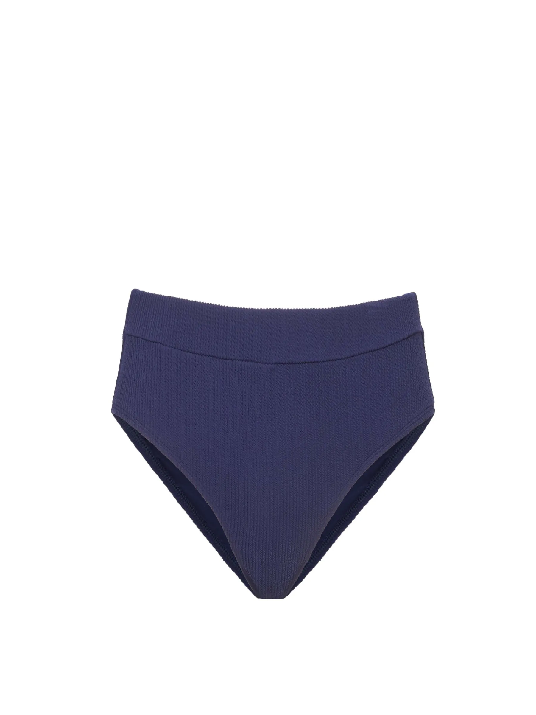 Hi Leg Hi Waist Bottom In Navy Texture sold by Change of Scenery
