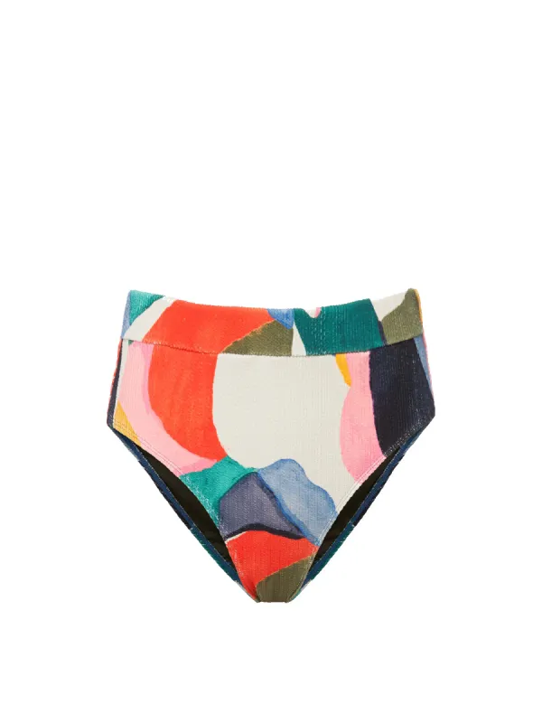 Hi Leg Hi Waist Bottom In Carta Colorblock Texture sold by Change of Scenery