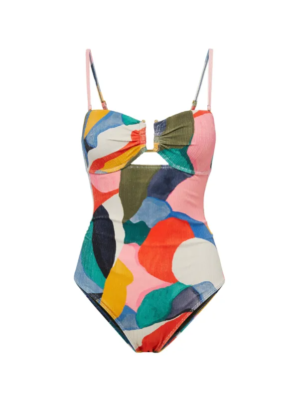 Juliette One Piece In Carta Colorblock Texture sold by Change of Scenery