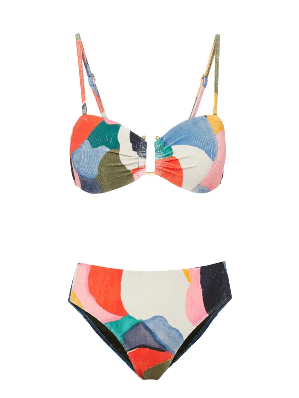 Gina Top + Classic Midrise Bottom in Carta Colorblock sold by Change of Scenery