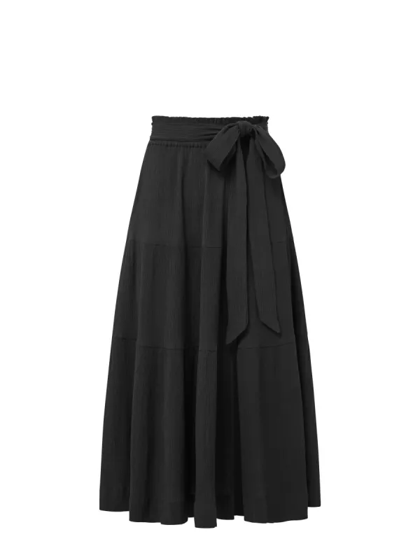 Jenni Skirt in Black Cotton Slub sold by Change of Scenery
