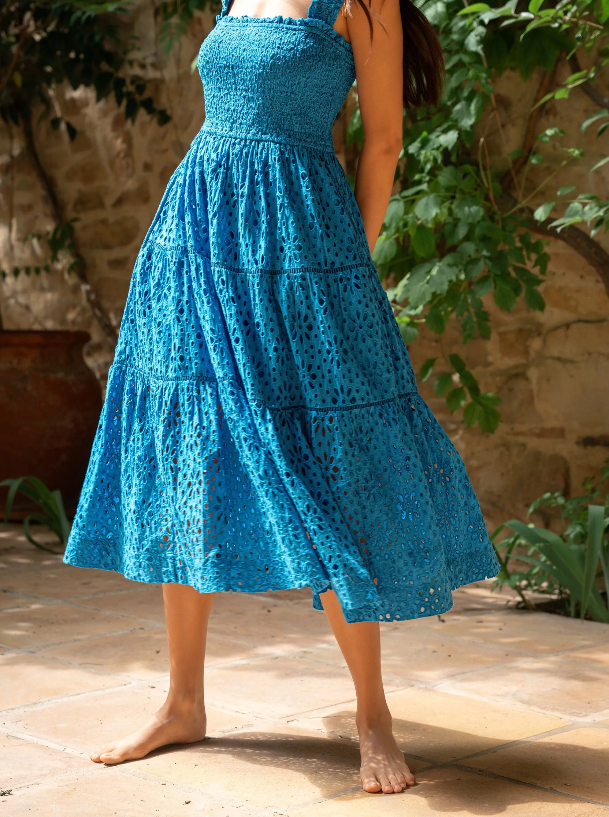 Kristen Dress In Grotto Seaside Eyelet sold by Change of Scenery product image thumbnail 4