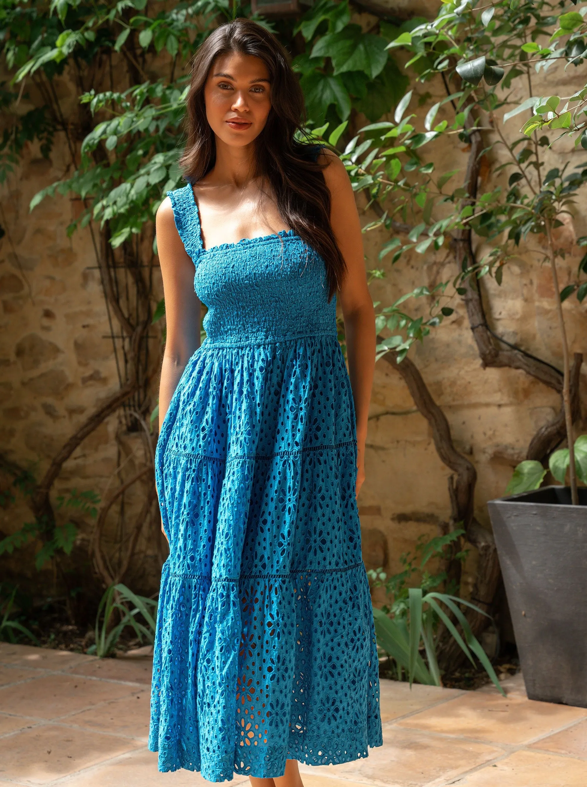 Kristen Dress In Grotto Seaside Eyelet sold by Change of Scenery product image thumbnail 3