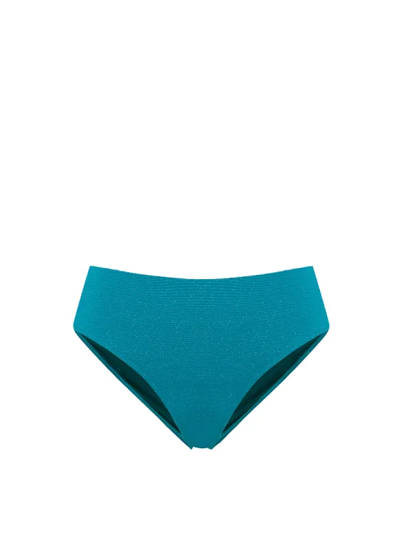 Classic Midrise Bottom In Jungle Green Metallic Pique sold by Change of Scenery
