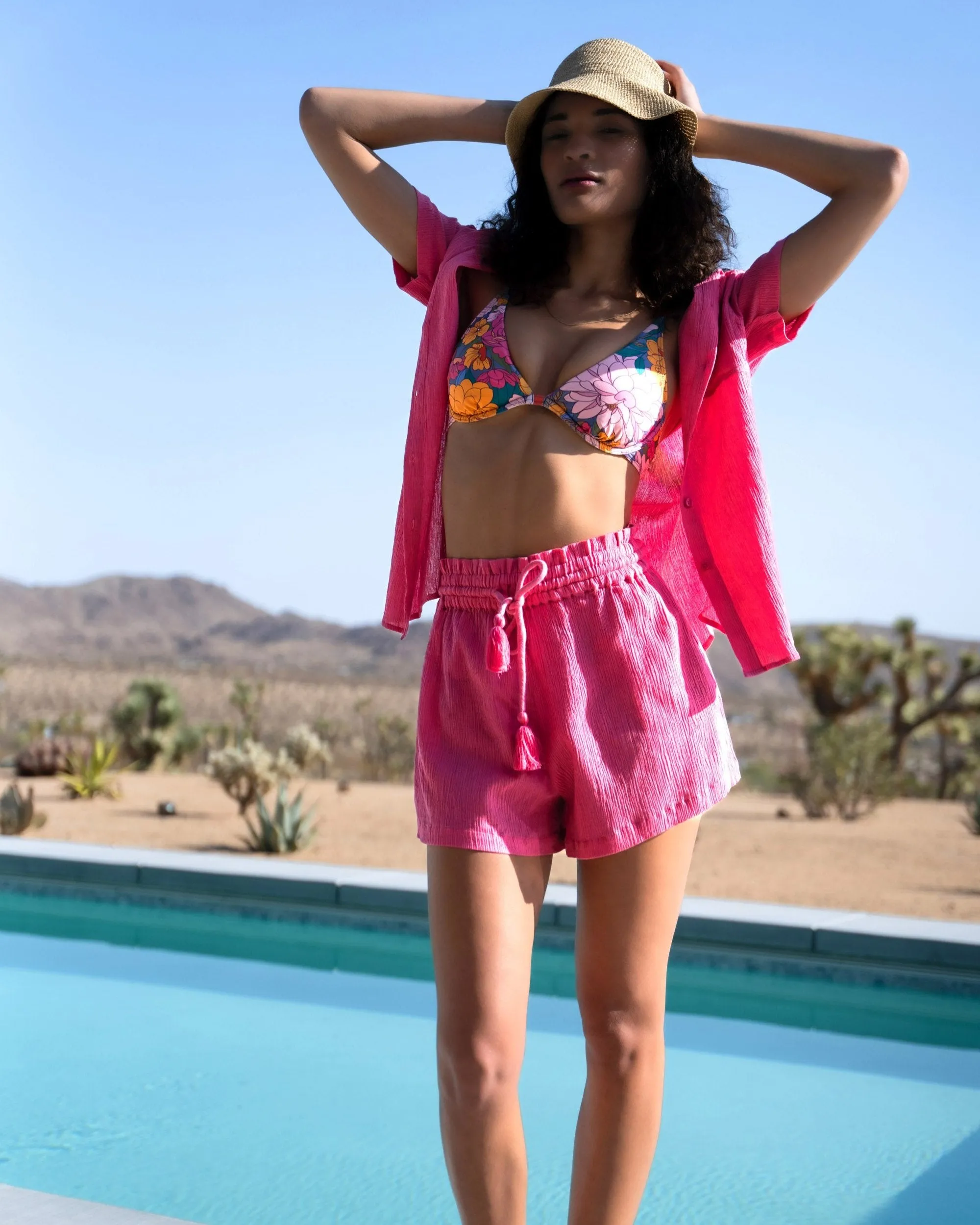 Michelle Shirt In Hibiscus sold by Change of Scenery product image thumbnail 2