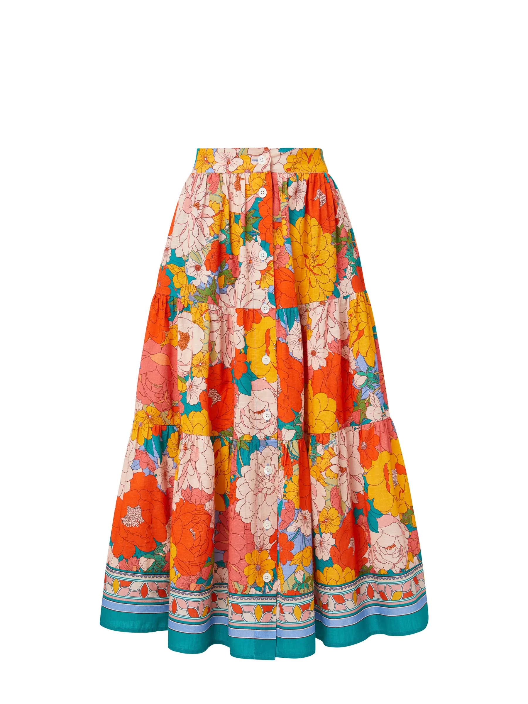 Joanna Skirt In Zinnia Fields sold by Change of Scenery