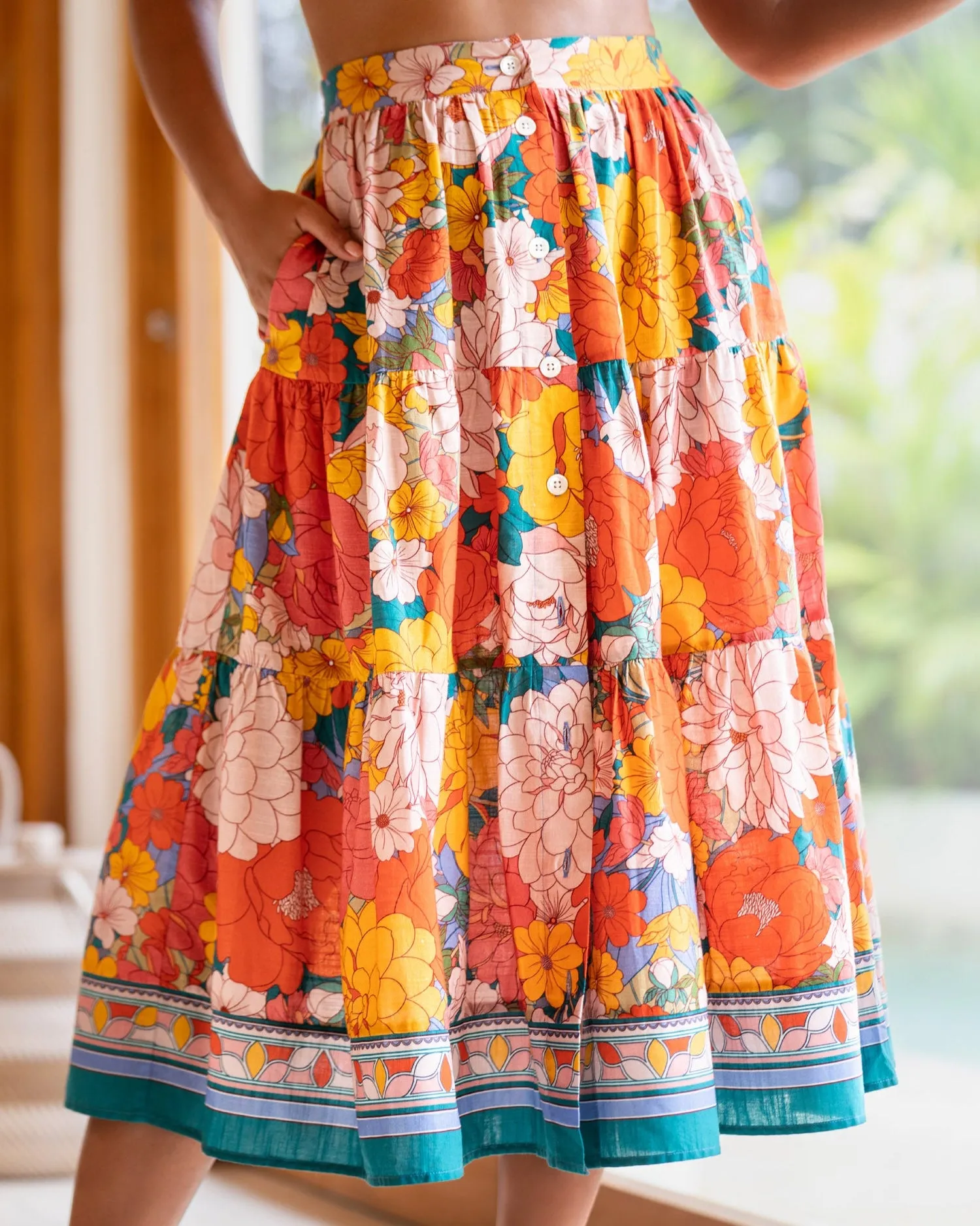 Joanna Skirt In Zinnia Fields sold by Change of Scenery product image thumbnail 3