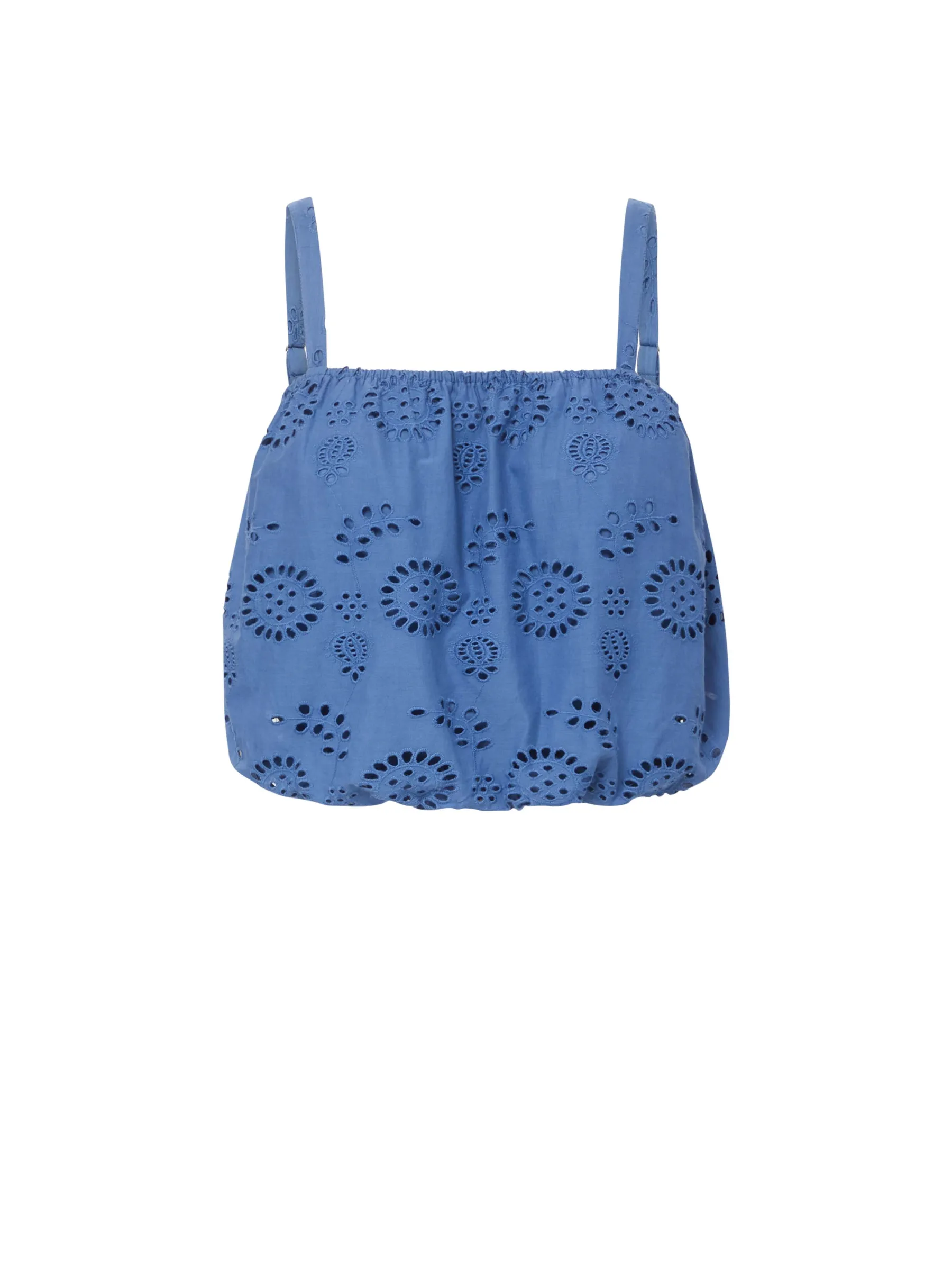 Dani Top In Steel Blue San Andrés Eyelet sold by Change of Scenery