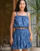 Dani Top In Steel Blue San Andrés Eyelet sold by Change of Scenery